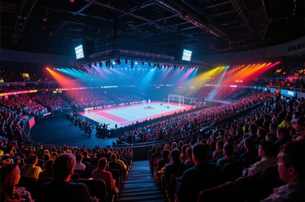一个充满活力的体育场馆，座无虚席